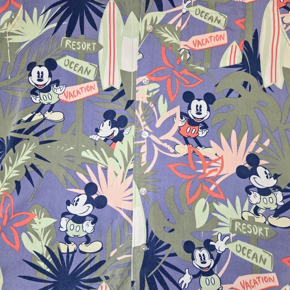Disney Parks Mickey Mouse Hawaiian Button-Up Shirt - Picture 2 of 4